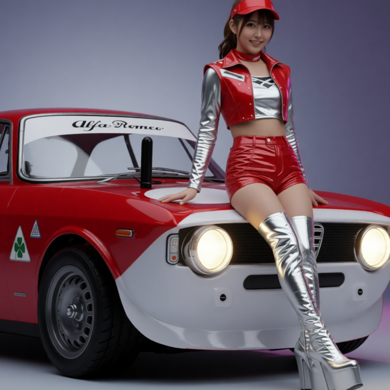 jason9394's tweet photo. Retro ride meets modern shine โจ๐#AlfaRomeo #GTAVibes #ItalianClassic #RedOnRed #CarCulture #StudioShoot #VintageRacer #RCLife #RCBuilds #AI #Tamiya #M06 https://t.co/mfvctFCRmM