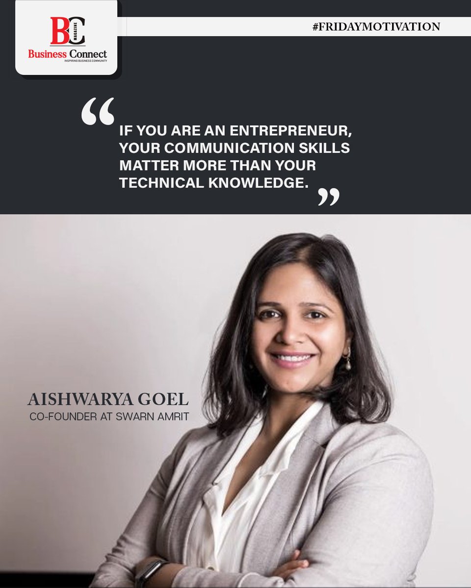 BusinessConne16's tweet image. "If you are an entrepreneur, your communication skills matter more than your technical knowledge." - Aishwarya Goel

#entrepreneurmindset #leadershipskills #businesswisdom #startuplife #founderlife #businessleadership #entrepreneurlifestyle