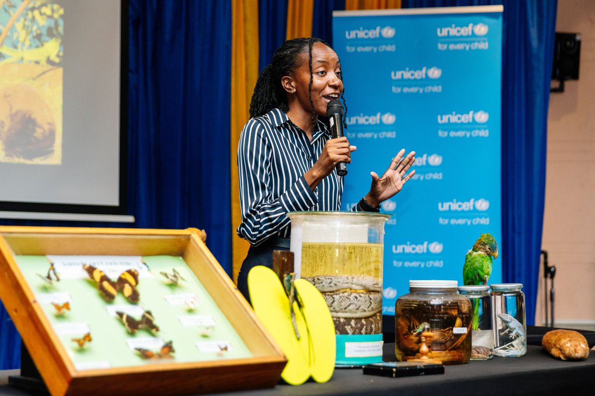 UNICEFJamaica's tweet photo. Throwback to this year’s International Day for Women &amp; #GirlsInSTEM (Feb 11) where the UWI–UNICEF Walking in Her Footsteps STEM Tour &amp; NHMJ Afternoon with a Scientist took place at the @IoJ_jamaica @iloveNHMJ. 

It was a day filled with inspiration, discovery &amp; hands-on learning! https://t.co/LkvonNCTLO