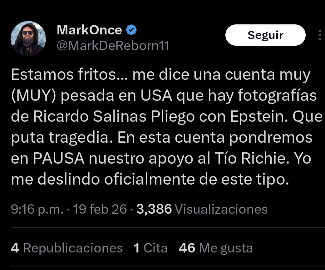 Pobre cabrón. Nadie le pasa información, todo se lo inventa. Lo que quiere es medio lavarse las manos de las pendejadas que dijo y que le valieron ser la burla de todos.