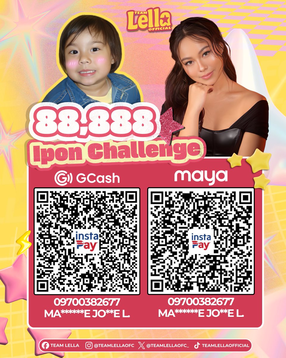 Because 8 is Lella’s lucky number, we are officially launching our ₱𝟖𝟖,𝟖𝟖𝟖 𝐈𝐩𝐨𝐧 𝐂𝐡𝐚𝐥𝐥𝐞𝐧𝐠𝐞 for the Big Night! 🎱

The number 8 symbolizes luck, abundance, and infinity — and that’s exactly the energy we’re claiming for Lella’s journey. From 8, 88, 888, 8,888 up