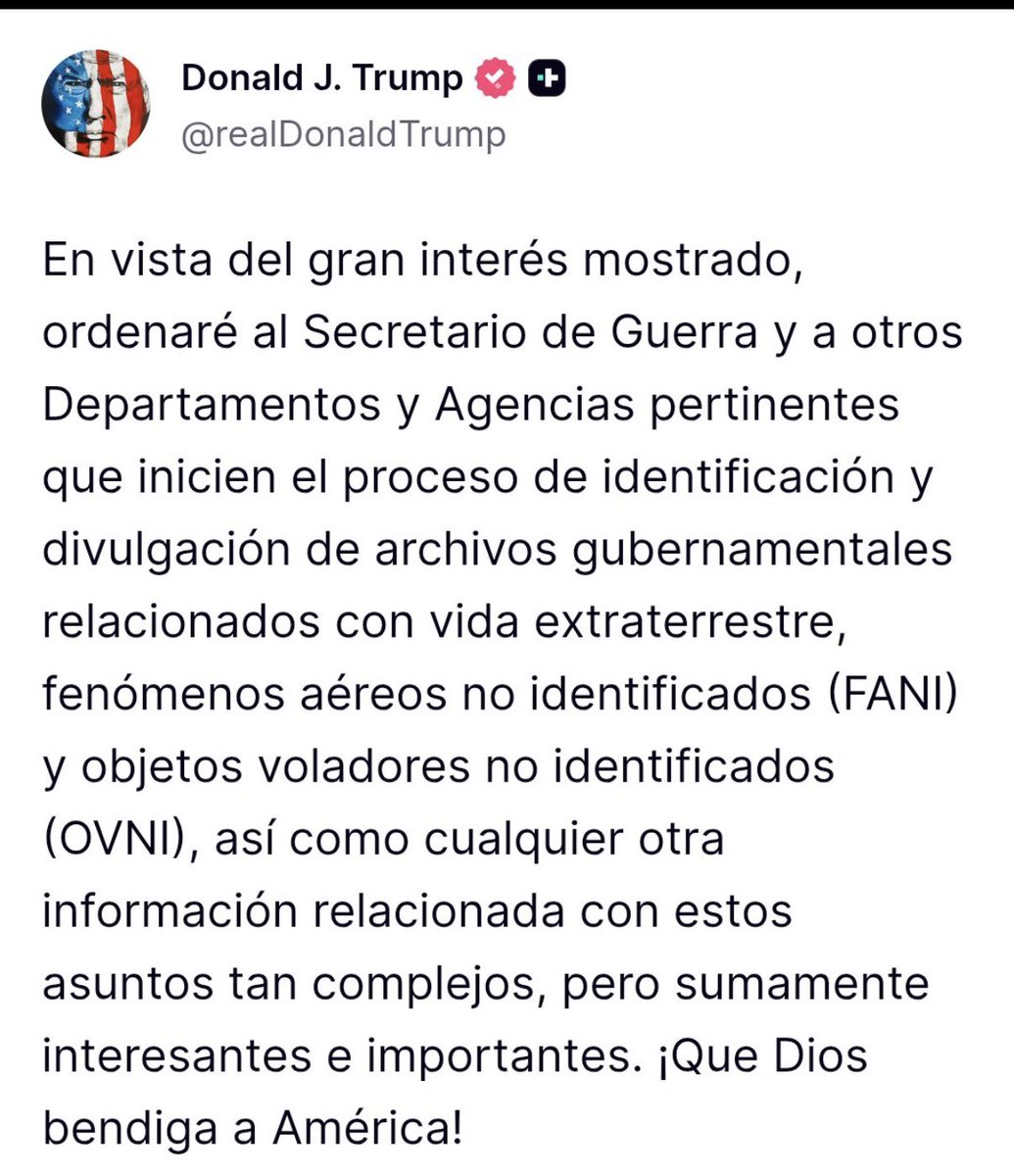 juanjevallejo's tweet photo. Donald Trump acaba de ordenar que se libere la información sobre vida extraterrestre… tranquilos que utilizarán la ley de seguridad nacional para sacar solo lo que les interesa… pasa estoy hoy horas después del arresto del Príncipe Andrés por el caso Eipstein, casualidad? https://t.co/xg4vXZTLqs