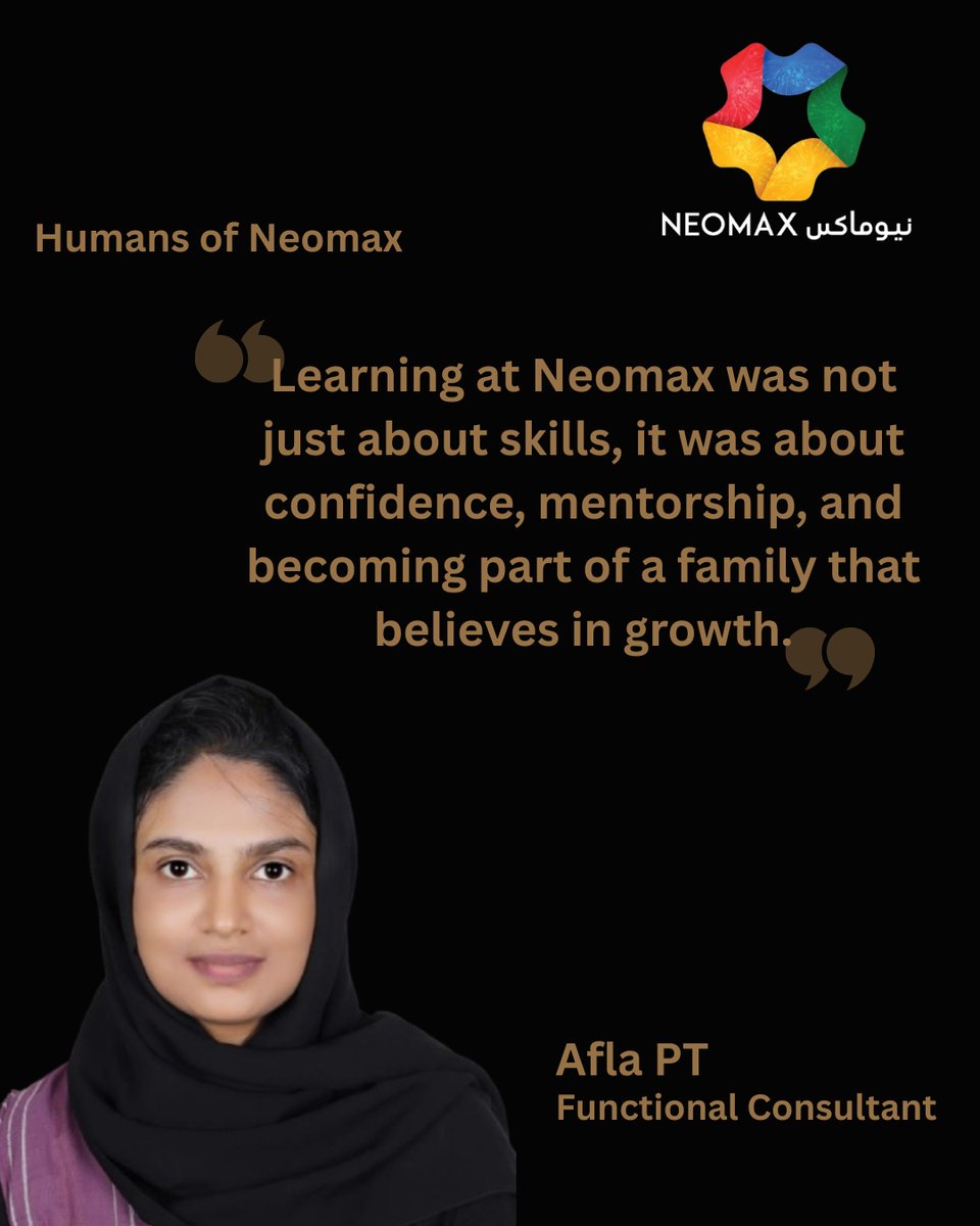 Neomax_tech's tweet photo. Afla PT reminds us that growth at @Neomax_tech is more than skills, it’s confidence, mentorship, and family. As the driving force behind Zoho People and recruitment, she continues to shape the culture of belonging that defines us.

#neomax #teamneomax #zohopartner #neomaxfamily https://t.co/Kmfqiq1ysy