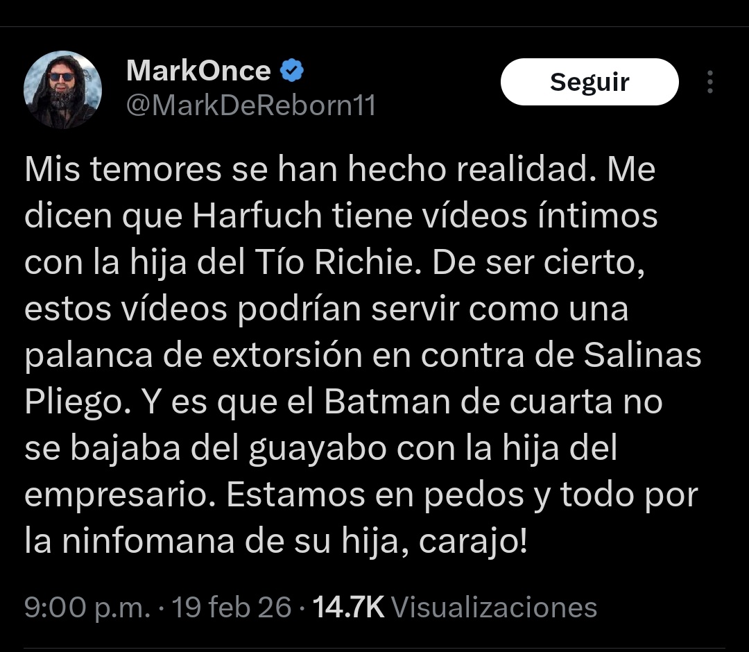 ¿Cómo le caerá a Salinas Pliego que este pendejazo llame ninfómana a su hija?