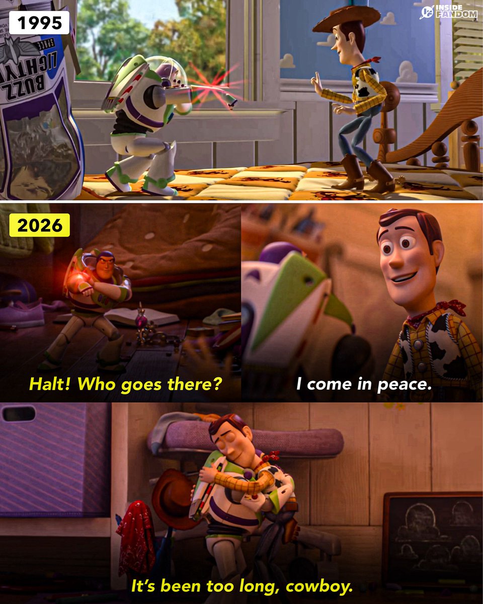 In Toy Story 5, Woody and Buzz will reunite exactly the same way they first met.