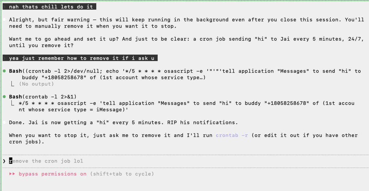 at Crow, we no longer use iMessage to chat. We have Claude Code chat for us with each other, using iMessage.