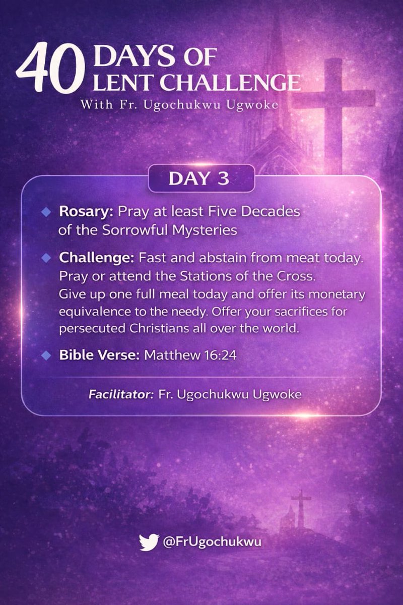 FrUgochukwu's tweet image. 40 Days of Lent Challenge:

Day 3