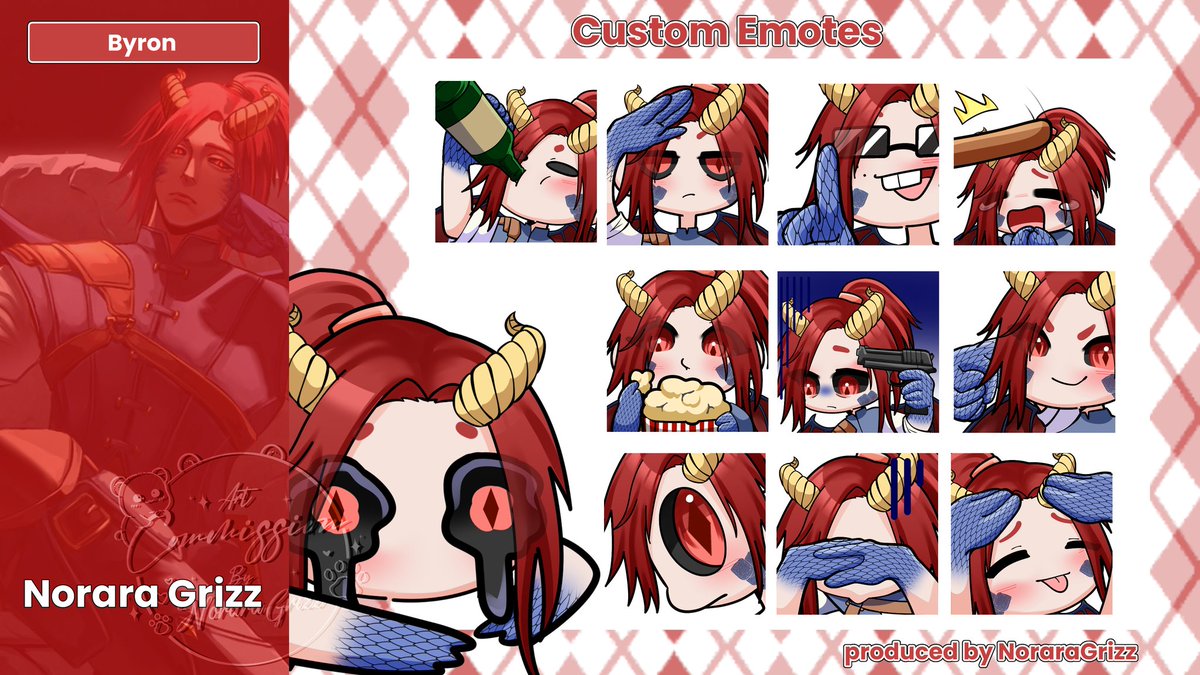 Rt &amp; likes are appreciated 🩷
YCH emote comms for <a href="/ByronDragonKing/">ByronTheDragonKing</a> 
Thank you so much for having me, hope you like it ✨

YCH base by <a href="/Takiimikiku/">Loumon</a> 
Urgent comms open, get 30% off for YCH emotes on Vgen (Link on Bio) 
#VgenComm #Vgenopen #Emotes #Sticker #YCH