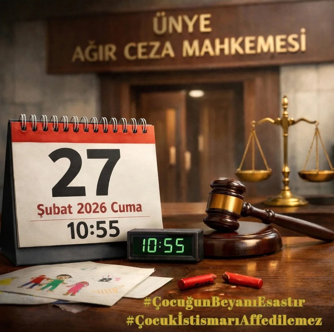 6 yaşındaki kızımın, öz babasına karşı açılan istismar davasının 3. duruşmasına 7 gün kaldı…

🗓 27 Şubat 2026 Cuma
⏰ 10.55
📍 Ünye Ağır Ceza Mahkemesi

20 aydır bir anne olarak adalet arıyorum.

Bu yolda desteğe, dayanışmaya, yanımda hissedeceğim tek bir omza bile ihtiyacım
