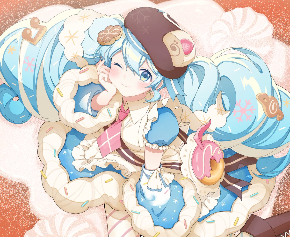 とってもふわふわに描けました！🍩❄
#雪ミク2026