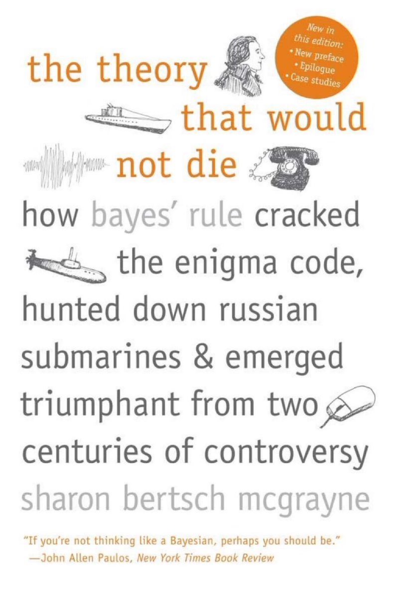 KirkDBorne's tweet photo. The Theory That Would Not Die — How Bayes' Rule Cracked the Enigma Code, Hunted Down Russian Submarines, and more: https://t.co/Sx4wO5aJtg
————
#Probability #Statistics #DataScience #ML https://t.co/z2V2sTJ8vj