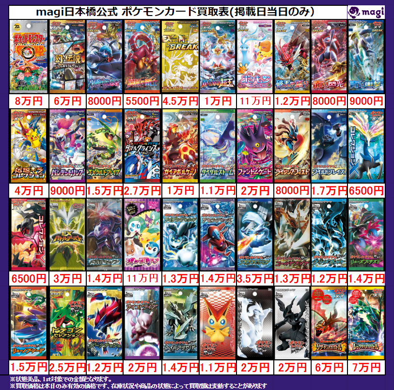 magi ポケカ 買取表】 レトロ未開封パック買取表です‼‼ 皆様のお