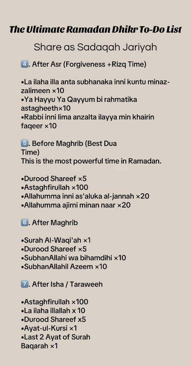 The ultimate Ramadan Dhikr to do list