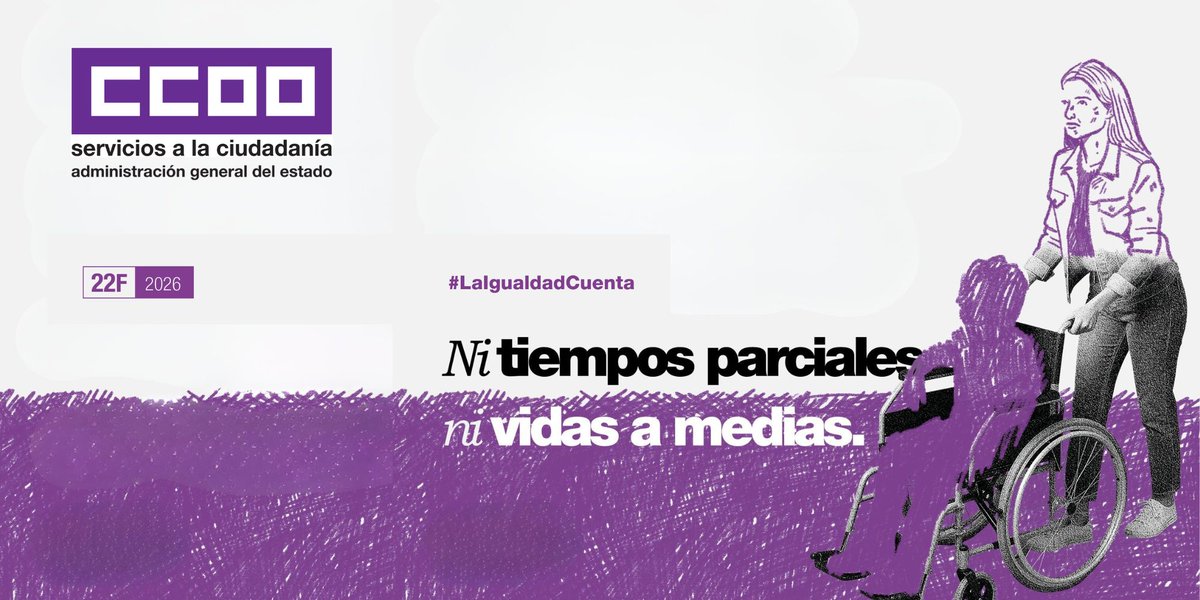 La LUCHA contra la brecha salarial de género CONTINÚA. Con motivo del Día de la Igualdad Salarial, que se conmemora el 22 de febrero, CCOO advierte que la brecha salarial de género en España permanece enquistada  #LaIgualdadCuenta