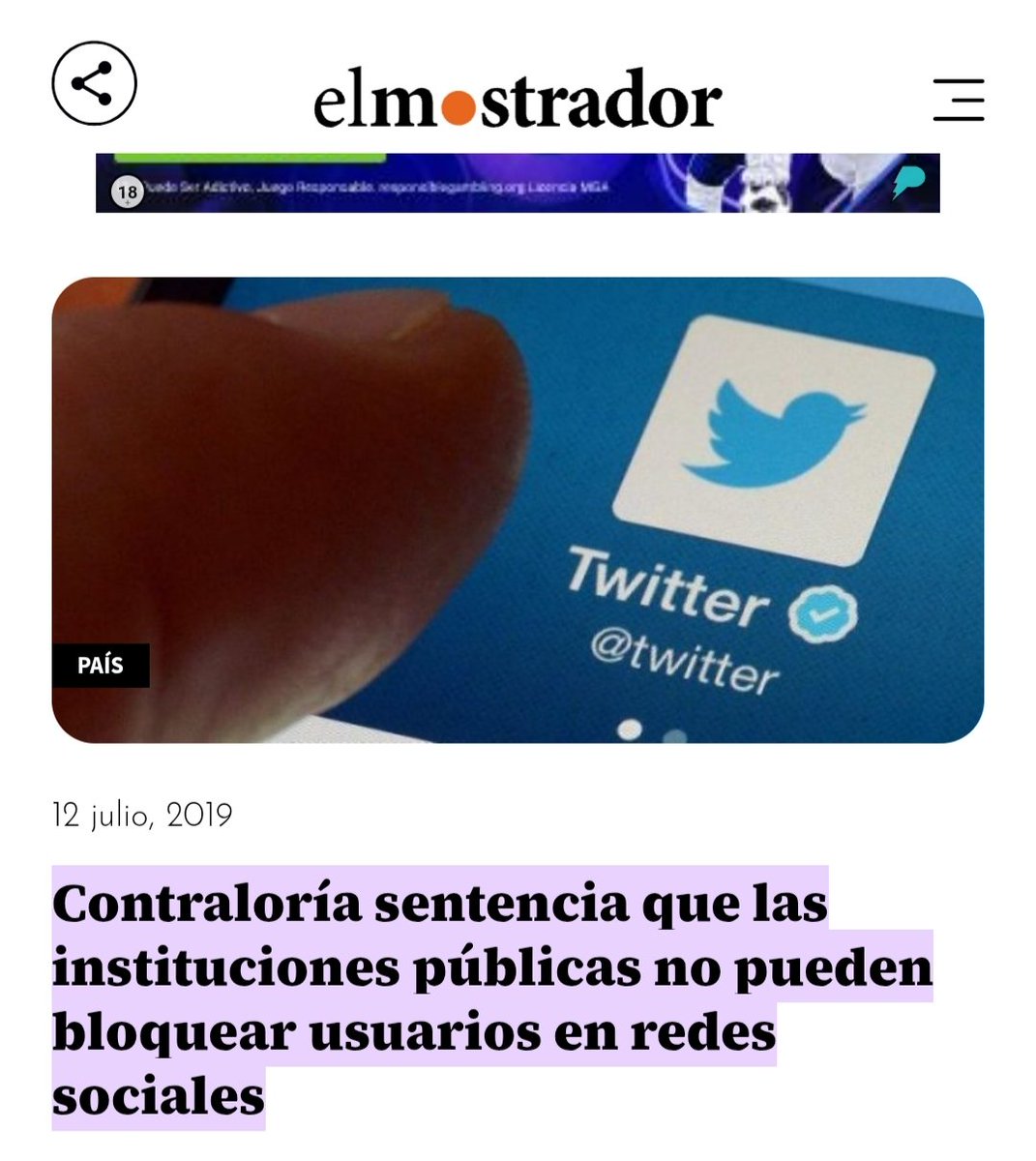 Los comentarios tampoco pueden ser restringidos <a href="/Contraloriacl/">Contraloría</a>