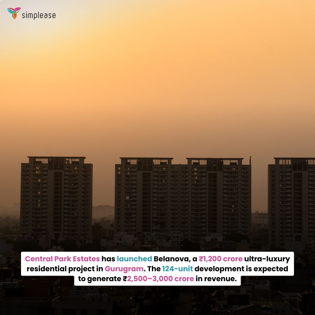 Central Park Estates launches Belanova in Gurugram 🏙️
₹1,200 crore investment | 124 ultra-luxury residences | Revenue potential ₹3,000 crore.

#GurugramRealEstate #LuxuryHomes #NCRProperty #Belanova
