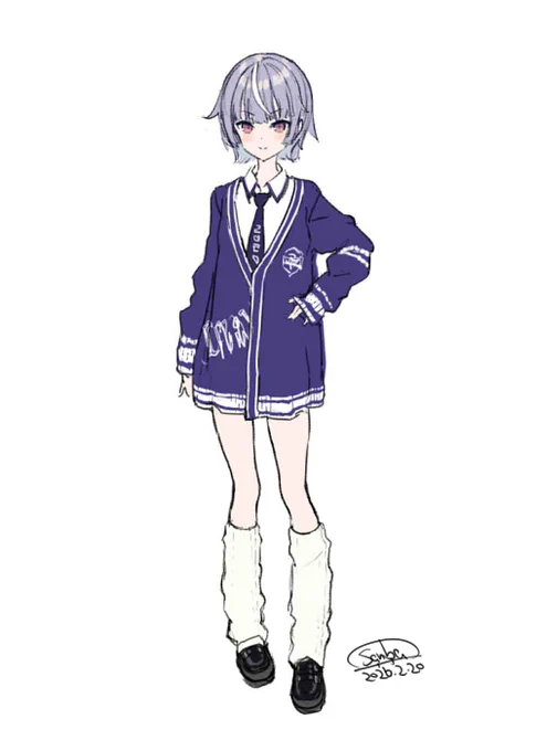 普段描かないタイプの子、創作用のキャラデ案 見ため少年っぽいですが一応女子です。