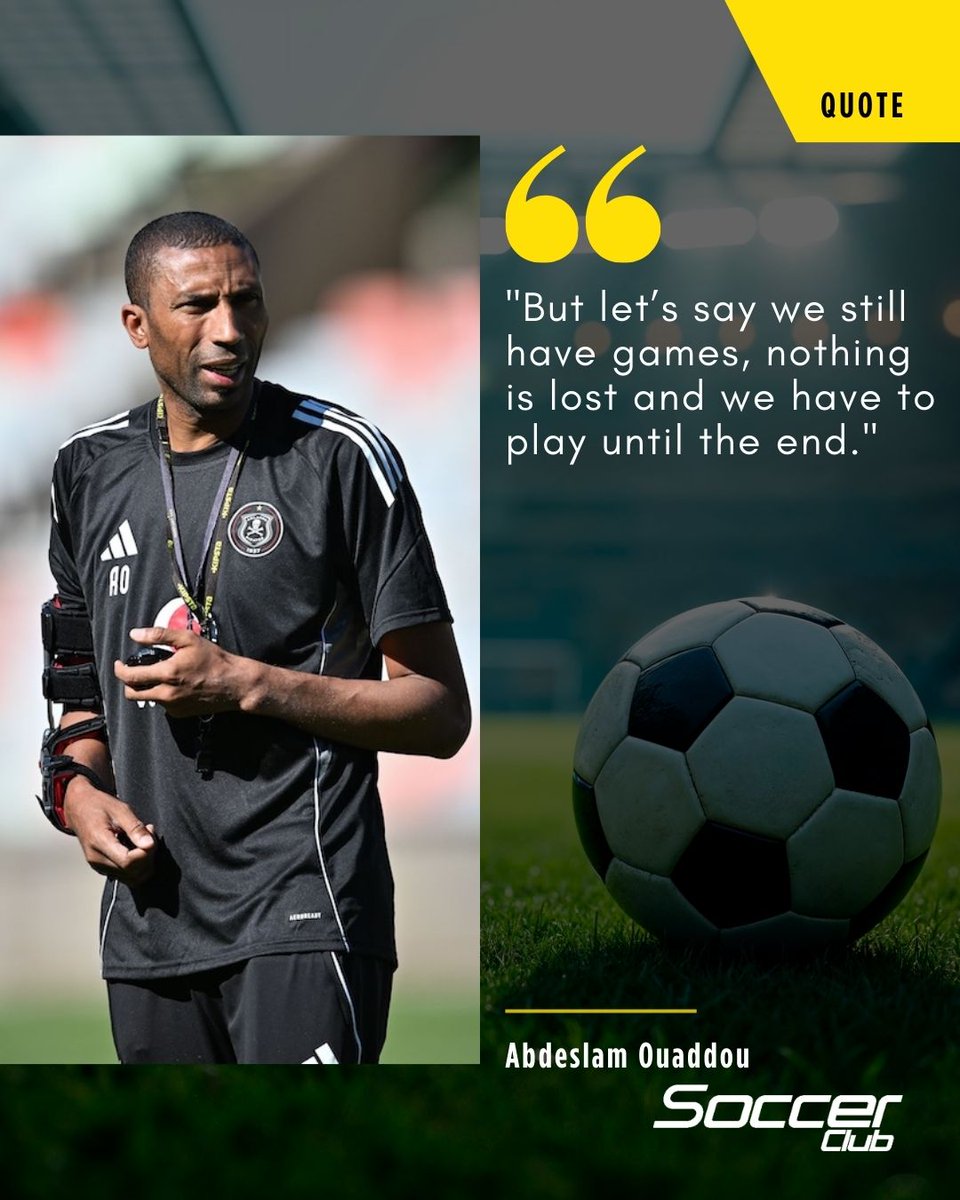 The fight is far from over. ⚫⚪

<a href="/orlandopirates/">Orlando Pirates</a> head coach Abdeslam Ouaddou believes there is still plenty to play for as his side looks to regain ground in the Betway Premiership title race.

🔗: sportsclub.co.za/top-story/ouad…