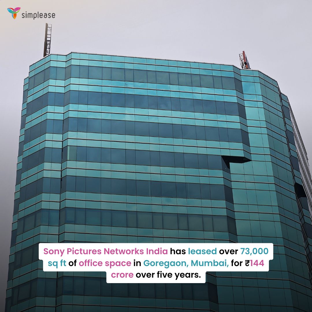 Sony Pictures Networks leases 73,646 sq ft at Commerz III, Goregaon for ₹144 crore 🏢

5-year lock-in | ₹2.27–2.61 crore monthly rent | 80 parking spaces.

#MumbaiRealEstate #CommercialProperty #SonyPictures #Goregaon