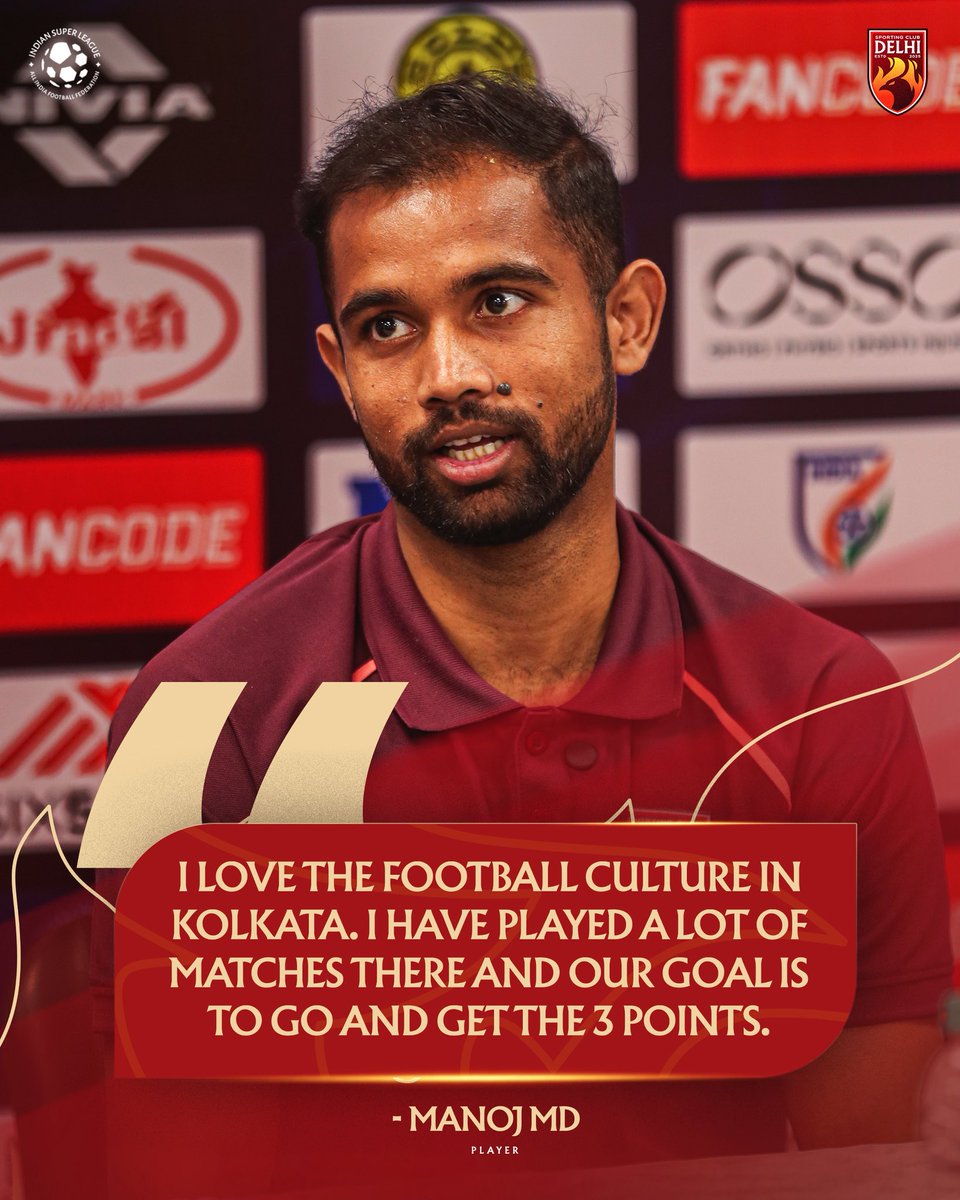 Clear mindset. Clear objective. 🔴

Confidence in the camp. 💪🏻
Belief in the process. 🙌🏻
Eyes on the 3️⃣ points. 

Watch the Full Pre-game Press Conference : youtu.be/uHjHDqV0swE

#SportingClubDelhi #SCDelhi #AbDillikiBaari #ISL12 #EBFCSCD

{ Sporting Club Delhi, ISL 12,