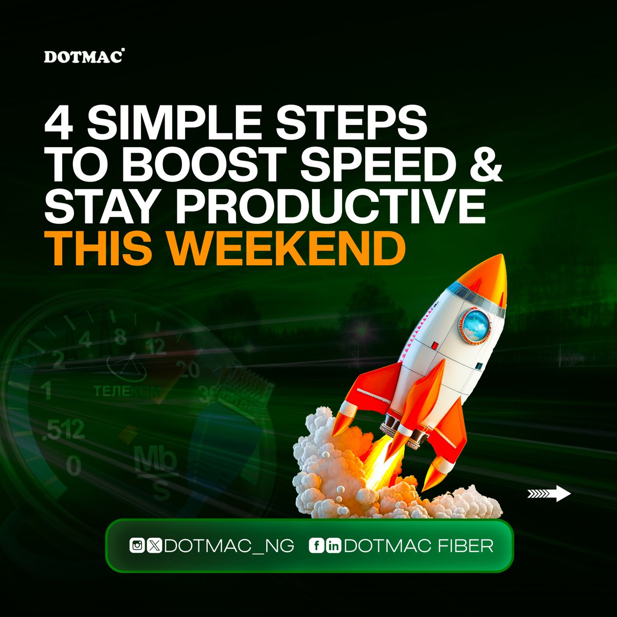 dotmac_ng's tweet image. Weekends are for getting ahead not slowing down.
Stay fast, stay productive all weekend with Dotmac.

#dotmac #fastinternet 
#stayproductive #reliableinternet 
#digitallifestyle #worksmart