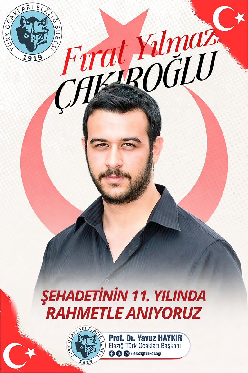 Bölücü teröristler tarafından şehit edilen Fırat Yılmaz Çakıroğlu’nu Şehadetinin 11. yılında Rahmetle anıyoruz. <a href="/turkocaklari/">Türk Ocakları 🇹🇷</a> <a href="/Mehmetoztarih/">Mehmet Öz</a> <a href="/YavuzHaykir/">Yavuz Haykır</a>