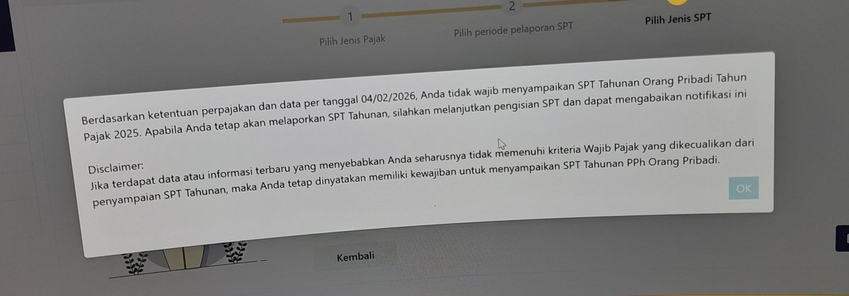 ktaengi's tweet photo. @kring_pajak halo min, kalo ini kenapa ya? Apa berarti untuk saya ga lapor spt gapapa atau gimana ya maksudnya? https://t.co/JycPkTuStu