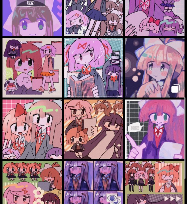 ブラウザ版からメディア欄を見てみたらかわいかった💚🩵🩷💜