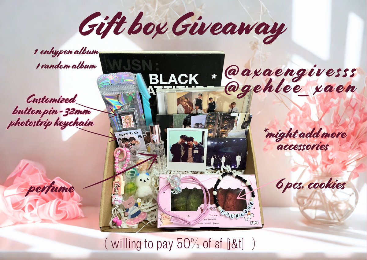 🍒 — GIFT PACKAGE GIVEAWAY 𐙚

𐙚 follow <a href="/axaengivesss/">axaenn 🍒 — GA host, dm for low rates! 💋 ₱10📌</a> 🔔
𐙚 follow <a href="/gehlee_xaen/">axaen🪞🩺 — GA host, dm for low rates! ₱20📌</a> 🔔
𐙚 like + rt
𐙚 mention 2 moots
𐙚 proofs