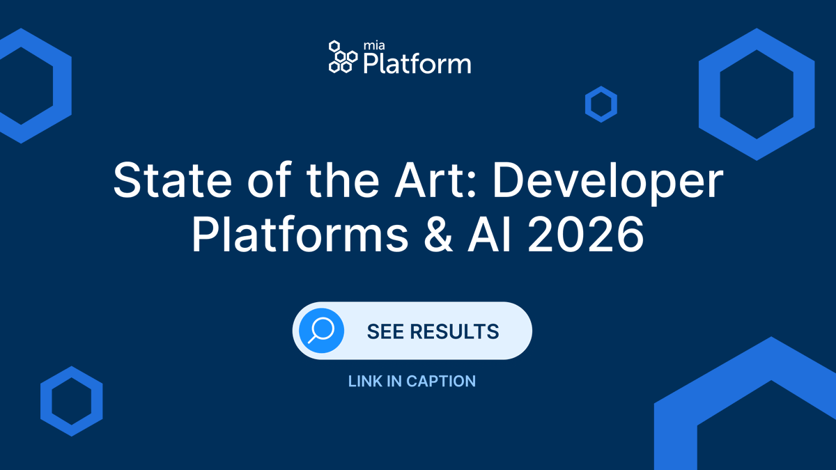 MiaPlatform's tweet photo. Do companies need a #Platform to boost #Productivity while securing #Compliance?🧐
That’s the question we tried to answer in our latest survey on the state of #DeveloperPlatforms and #AI in 2025 🔥
Read the results here! 👉 https://t.co/WtwYg9KJ81 https://t.co/cJWX8eP7xz