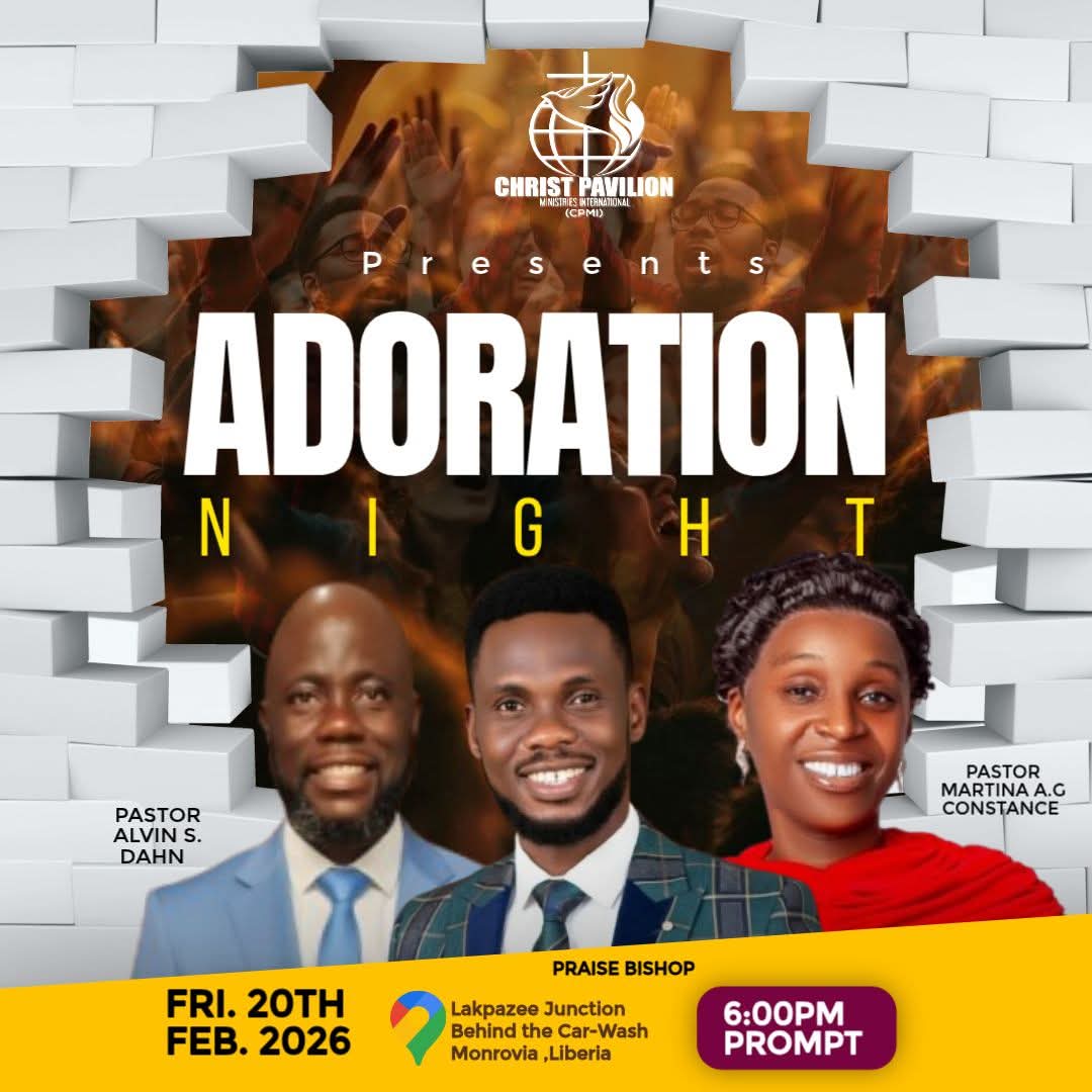 Debbie_Queweah's tweet photo. You can not be in Sinkor and its environs and miss "Adoration Night".
It is going to be Spirit-filled praise and worship encounter Tonight.

Come expectant and praise your way out of those obstacles and stubborn challenges. https://t.co/5BSqXFK6jX