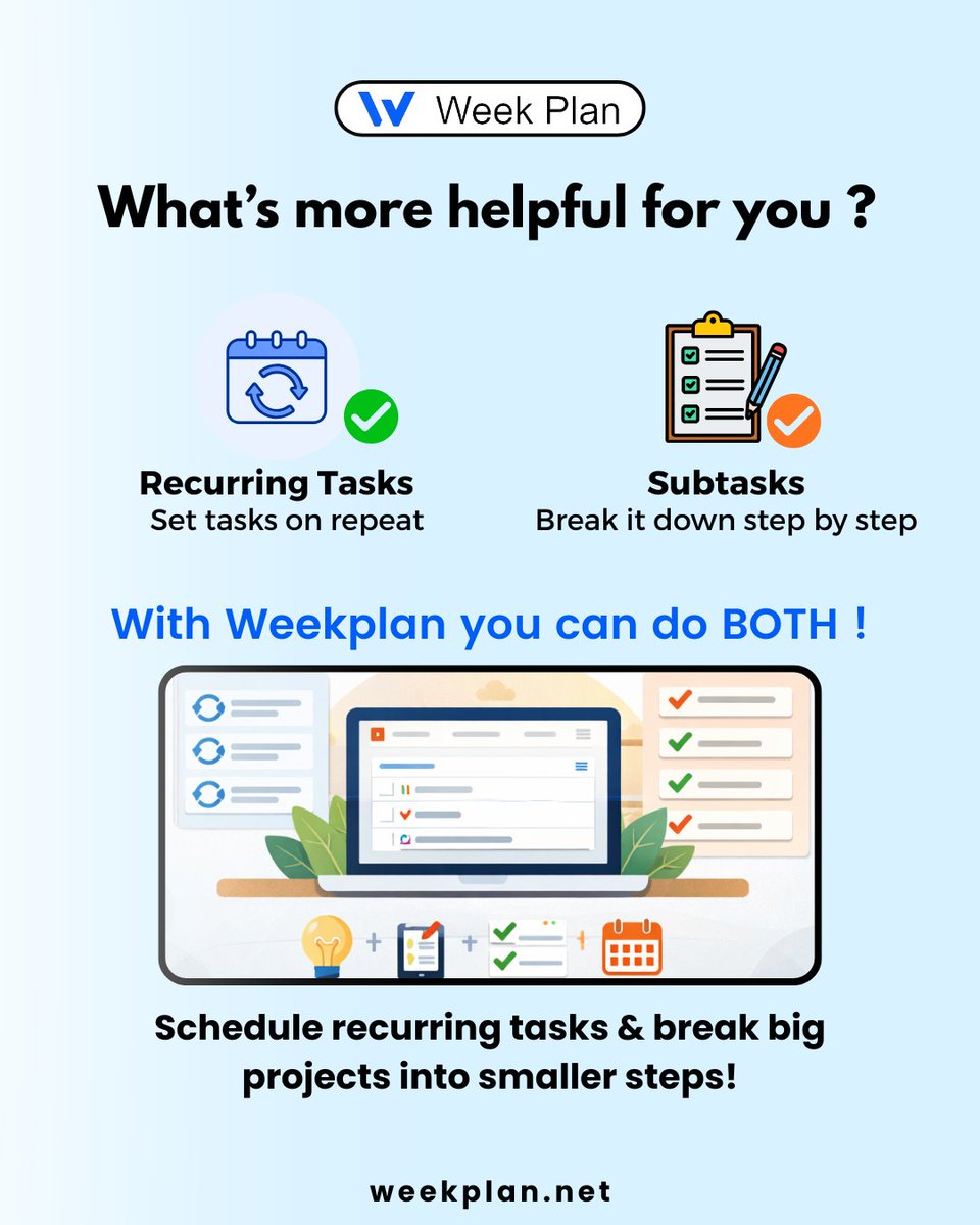 Week Plan (web app) tweet media