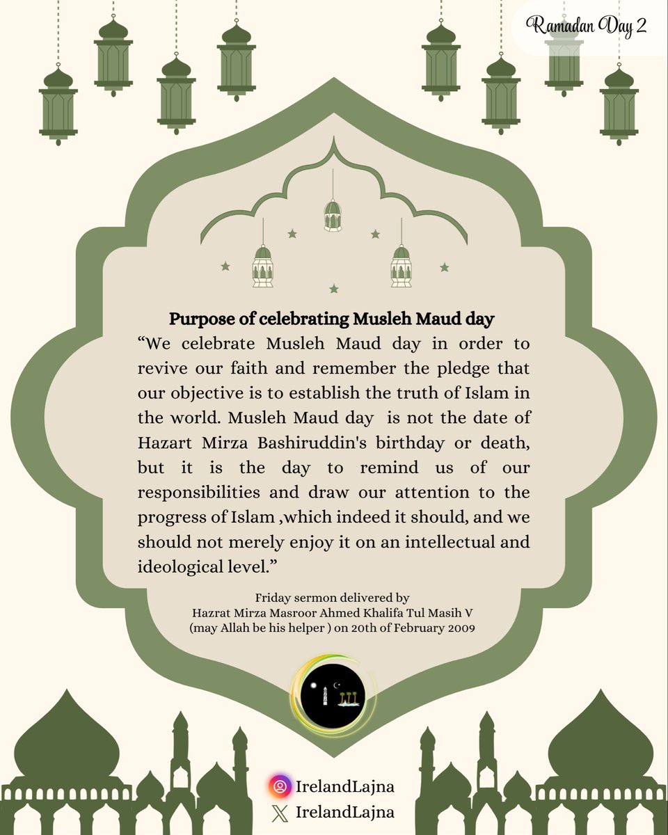 “Even if all the people leave you and I am left alone I would stand by you and
would face all opposition and onslaughts against your Mission.”
Mirza Bashiruddin Mahmud Ahmad(ra)