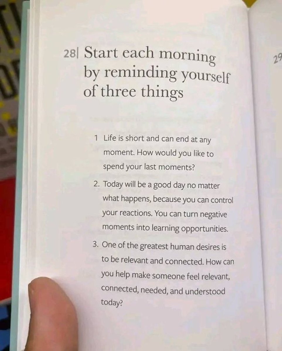 Start each morning by reminding yourself of THREE THINGS