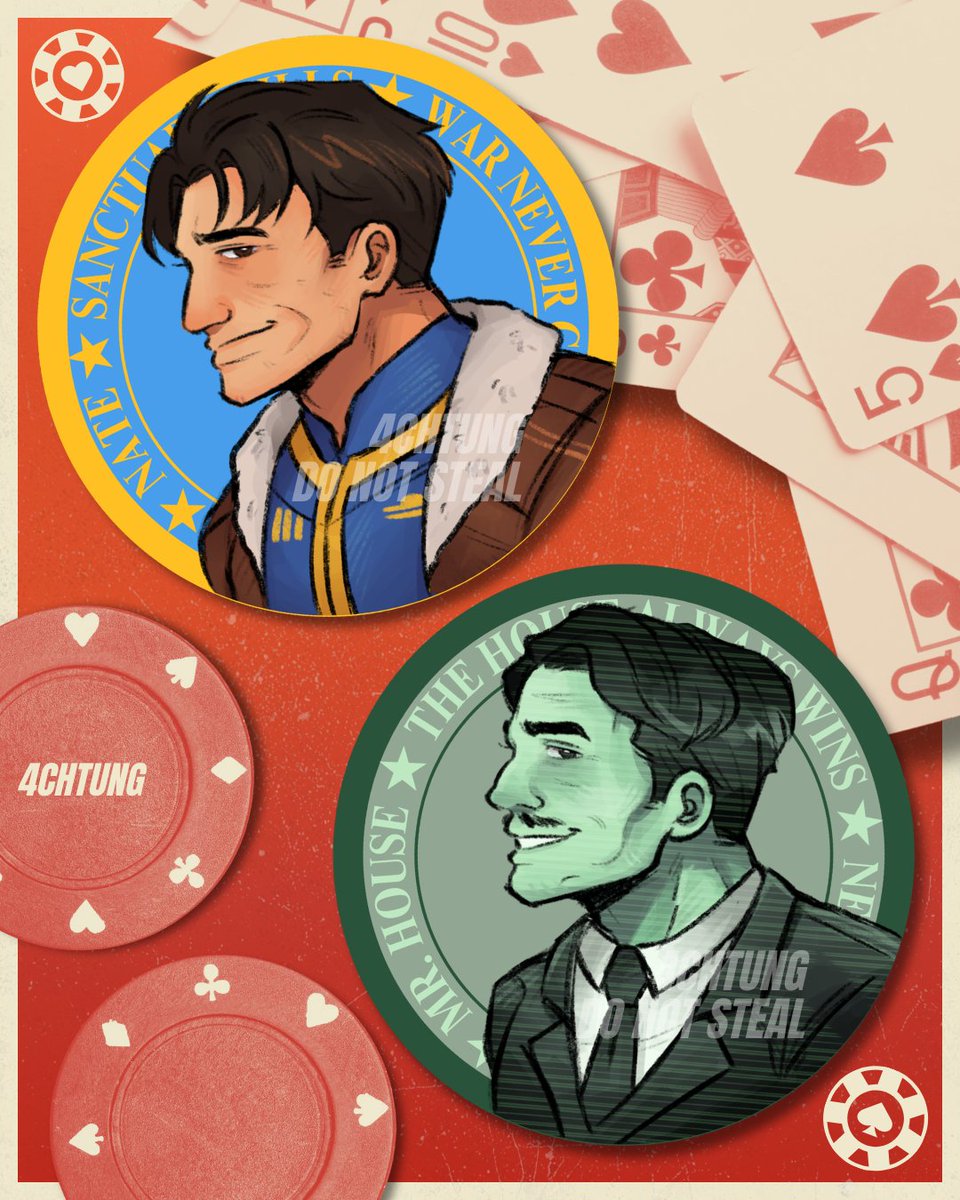 4_chtung's tweet photo. Fallout New Vegas (and Nate) pins for Comifuro22 🎰🎲

(2/2)
- Craig Boone
- Arcade Gannon
- Nate
- Mr. House 

#Fallout #FNV #Falloutnewvegas #cf22 https://t.co/AsDN82rRH5