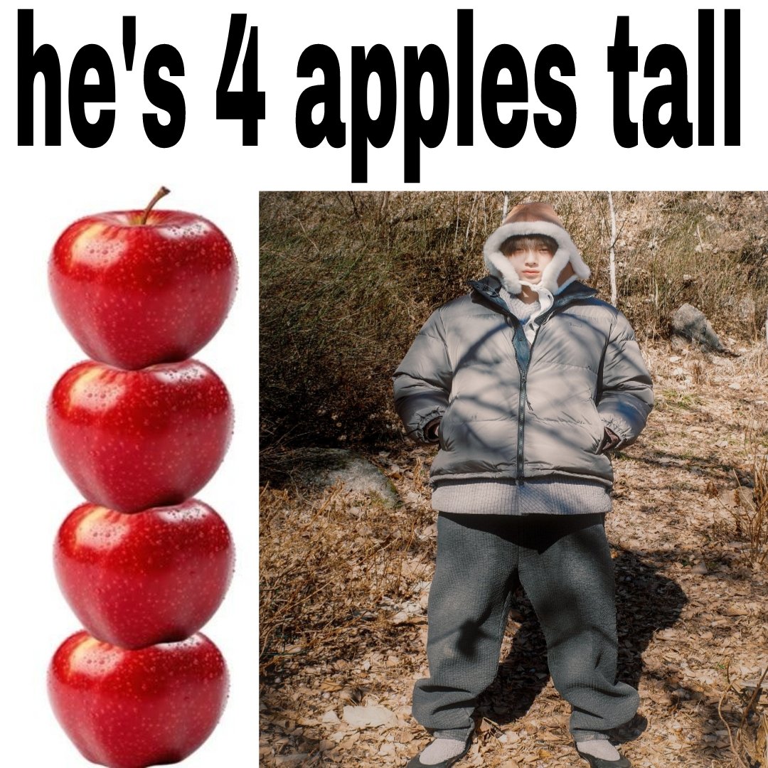 jju is only 4 apples tall 🍎🍎🍎🍎