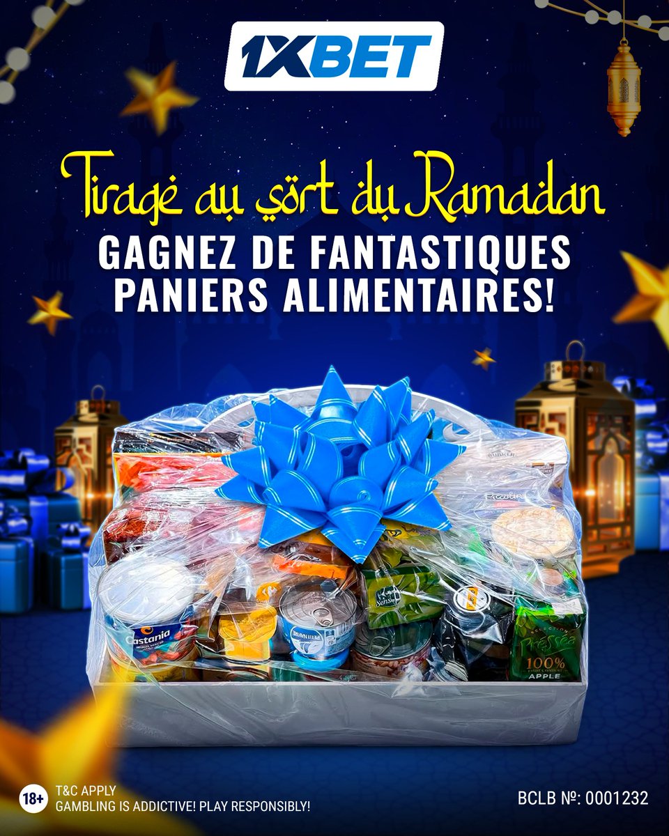 1xbet_gn's tweet photo. 🌙 JEU SPÉCIAL RAMADAN

Gagnez un panier alimentaire pour célébrer avec vos proches ! 🕌

Pour participer :
Abonnez-vous, commentez votre ville + Ramadan et partagez.

📅 Jusqu’au 24.02
📍 Retrait à Conakry, Kindia ou Labé https://t.co/yawWF0VVxb