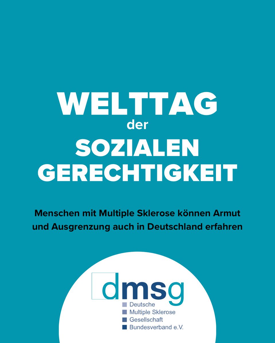 DMSG_BV's tweet photo. Die DMSG nutzt den Internationalen Tag der sozialen Gerechtigkeit am 20. Februar, um auf bestehende Ungerechtigkeiten für Menschen mit MS und ihre Angehörigen aufmerksam zu machen.
#DMSG #MultipleSklerose #sozialeGerechtigkeit https://t.co/8yJUHNLB7j