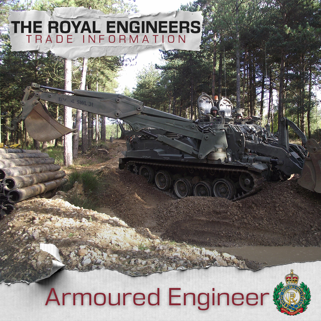 🛡️🚜 Break through barriers and support armoured operations with the Corps of Royal Engineers!
jobs.army.mod.uk/roles/royal-en…

#ArmyJobs #SapperLife #RoyalEngineers #Belonging