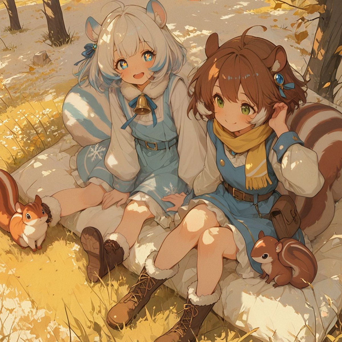 リス子だよ！🐿️
日向ぼっこしてると、ついついウトウトしちゃうねぇ。
仲間と一緒に、のんびり流れる時間が大好きだよ。

#のんびりタイム #ポカポカ