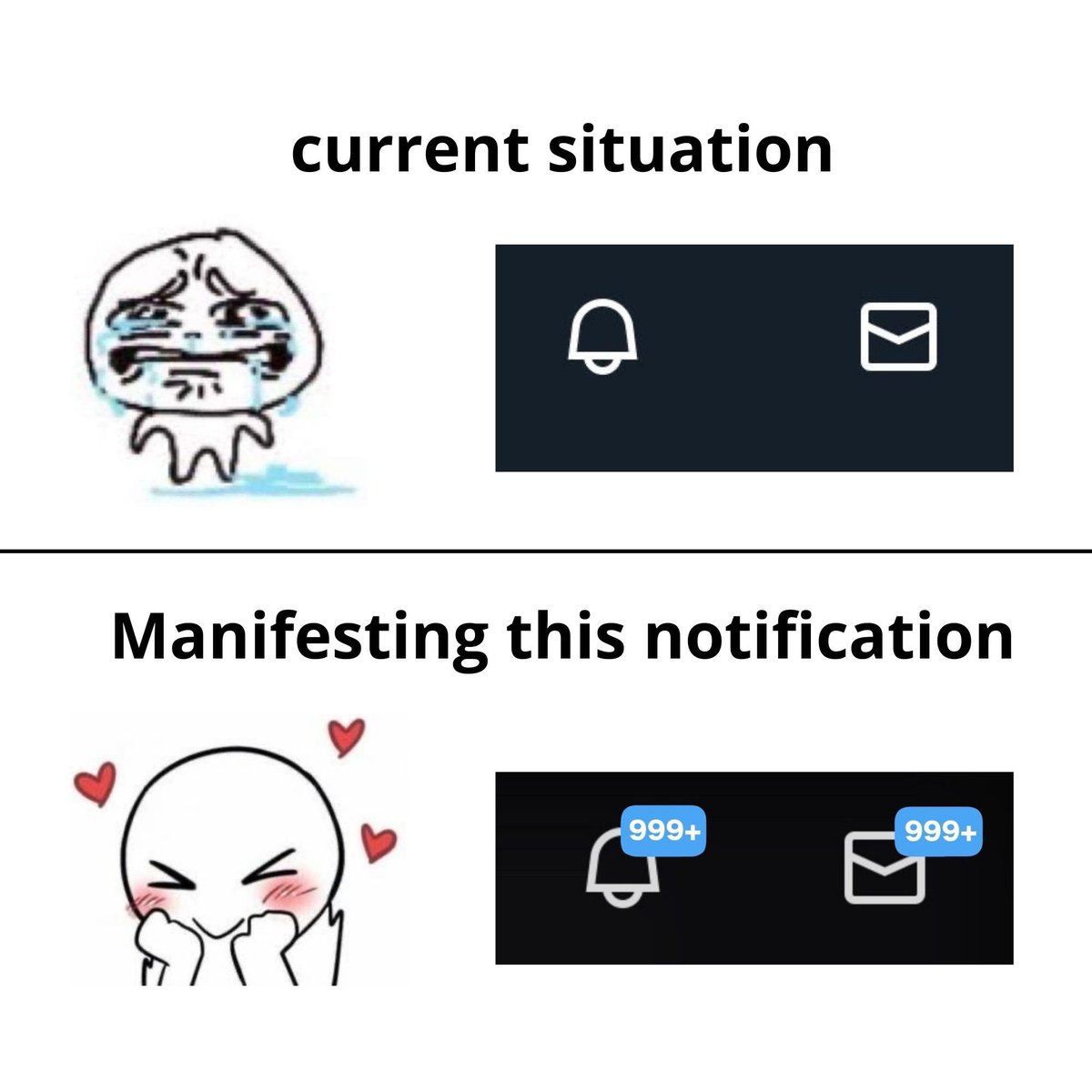 Late nights, big dreams, and quietly manifesting every little notification 🔔🩷