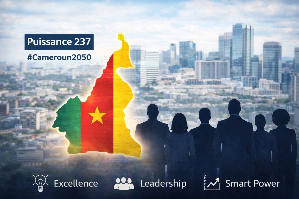 Puissance 237, c’est l’ambition d’un Cameroun leader en Afrique à l’horizon 2050.

Valoriser les talents, mobiliser l’expertise, transformer le potentiel en puissance réelle.

puissance-237.com

#Puissance237 #Cameroun2050 #Leadership #Afrique