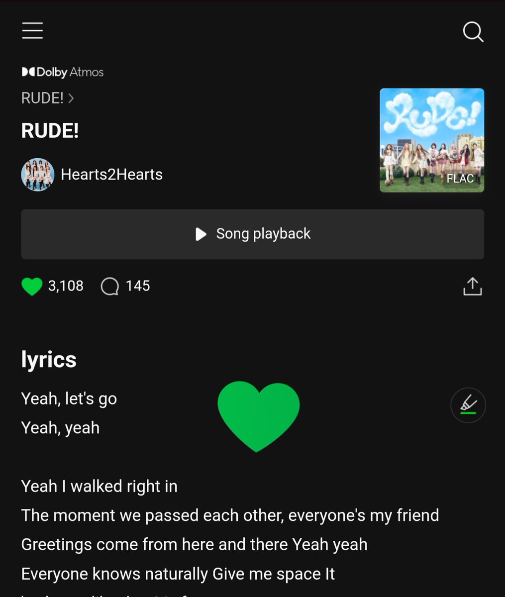 Drop a like 💚  for RUDE! on Melon now
m2.melon.com/song/lyrics.ht…

RUDE! out now 
#GetRUDEwithH2H
#H2H와_함께_RUDE
#Hearts2Hearts