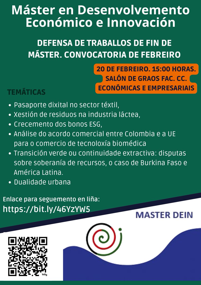 Mestrado en Desenvolvemento Económico e Innovación tweet media