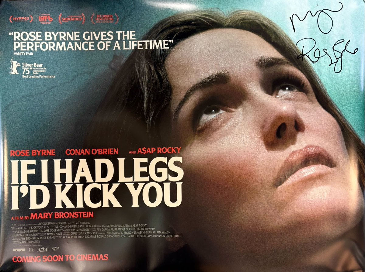 If I Had Legs I'd Kick You is in cinemas today, and to celebrate, we're giving away a quad poster signed by director Mary Bronstein and star Rose Byrne!

Repost for a chance to win 🔁 

UK and 18+ only. Find full competition T&amp;Cs on our website. 

<a href="/PicEntFilms/">Picturehouse Entertainment</a>