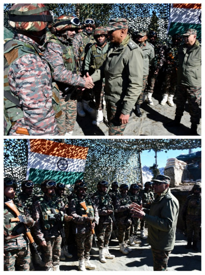 NorthernComd_IA's tweet image. Lt Gen Pratik Sharma, #ArmyCdrNC, visited #NorthKashmir to review the anti-infiltration grid and assess operational preparedness along the #LoC.

During his visit, the Army Commander interacted with the troops, commending them for their battle-hardened resilience, indomitable
