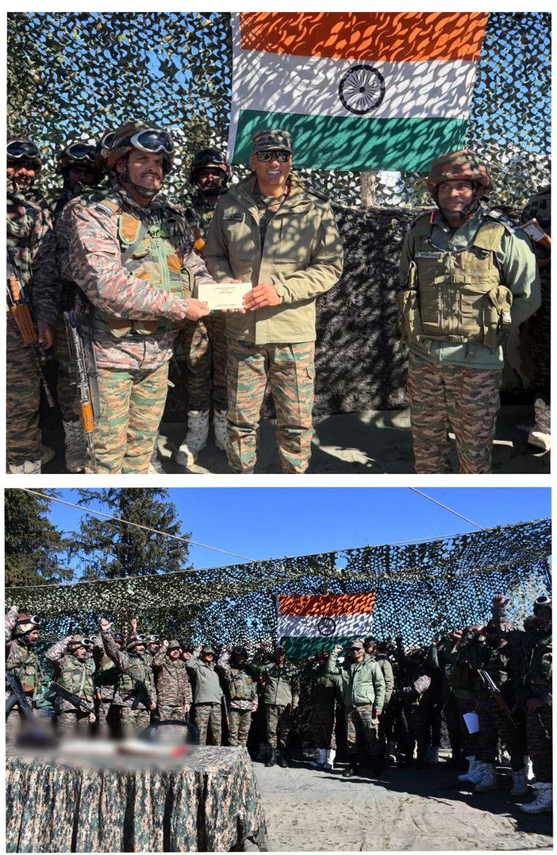 NorthernComd_IA's tweet image. Lt Gen Pratik Sharma, #ArmyCdrNC, visited #NorthKashmir to review the anti-infiltration grid and assess operational preparedness along the #LoC.

During his visit, the Army Commander interacted with the troops, commending them for their battle-hardened resilience, indomitable