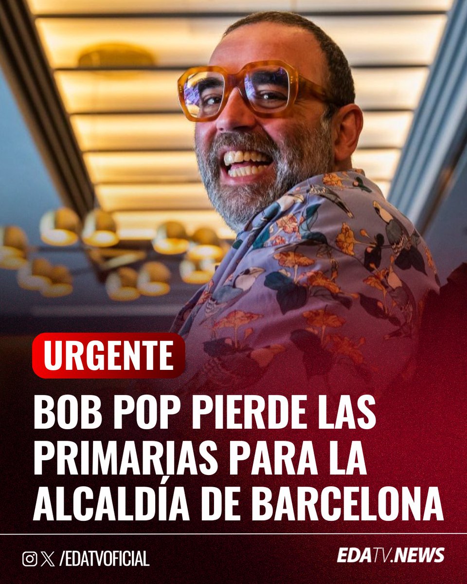 🇪🇸‼️ | #URGENTE Bob Pop se queda sin poder presentarse a la alcaldía de Barcelona al perder las primarias de los Comunes contra Pisarello.