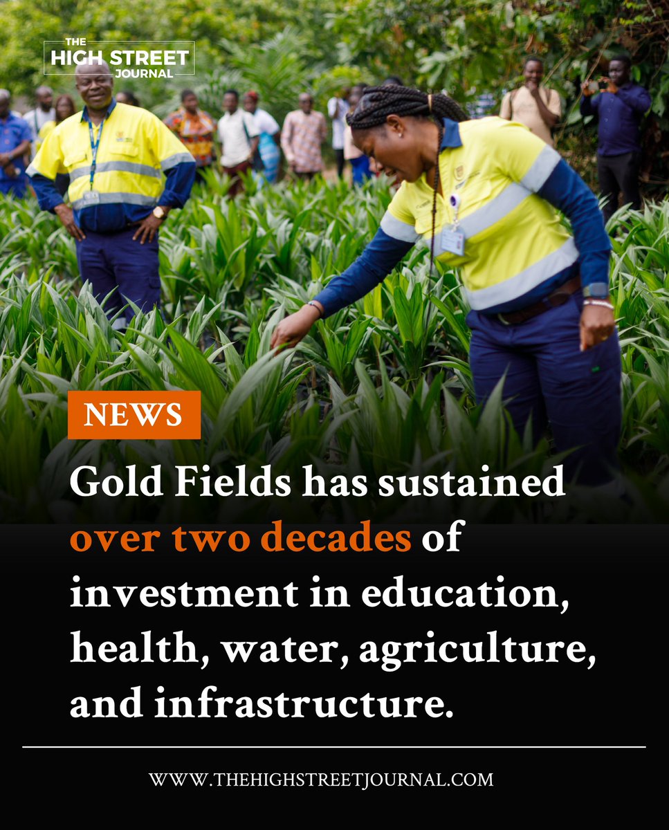 TheHighStreetJ's tweet photo. Gold Fields has sustained over two decades of investment in education, health, water , agriculture, and infrastructure
@edem_akafia @GoldFields_LTD @AmeyawDebrah
#THSJ #Busimess #Goldfields #education #water #Ghana https://t.co/uZDNRBwZHt