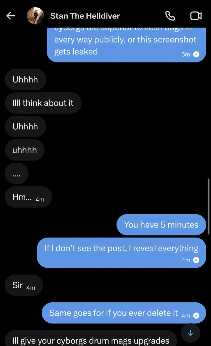 BehemothCharger's tweet photo. He then proceeded to beg for this information to not be released and even offered SE’s data and technology to keep me quiet. 

And you think he’s still loyal to your cause @SEHighCommand https://t.co/n7UhwJMcki
